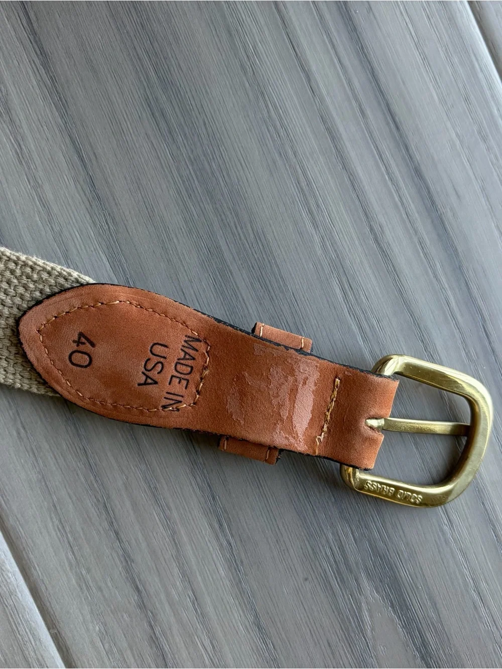 Zep-Pro Embroidery Flag Tan Leather Belt